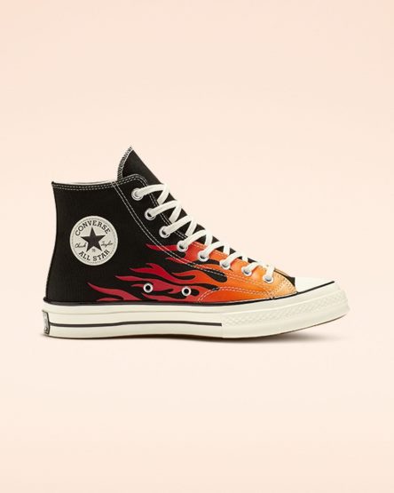 Converse Chuck 70 Archive Print Høye Sko Herre Svarte Rød | 264SMBLJV