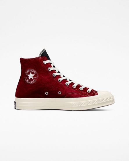 Converse Chuck 70 Beyond Retro Velvet Høye Sko Herre Svarte Rød | 652JFSYCN