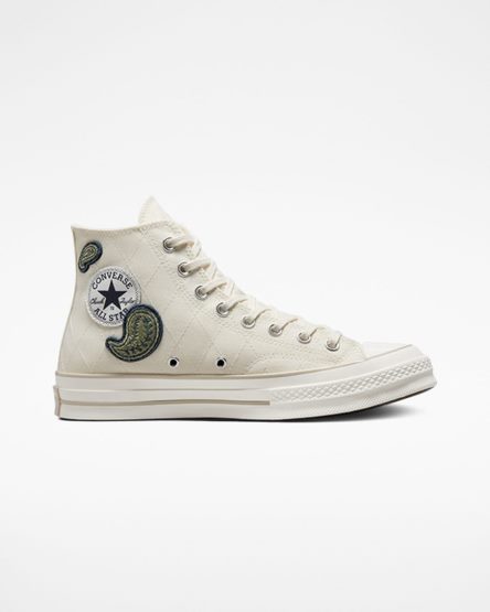 Converse Chuck 70 Crafted Patches Høye Sko Herre Beige Marineblå Grønn | 256YJCMVE