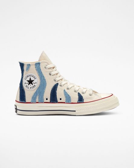 Converse Chuck 70 Denim Høye Sko Dame Beige Blå | 613JYZIBA