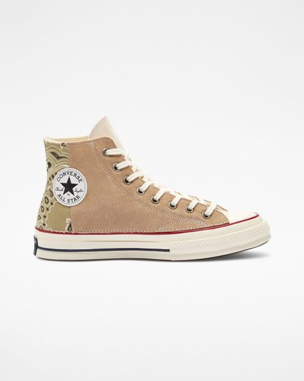 Converse Chuck 70 LTD Paisley Semsket Skinn Høye Sko Dame Beige Brune | 825JXQANK