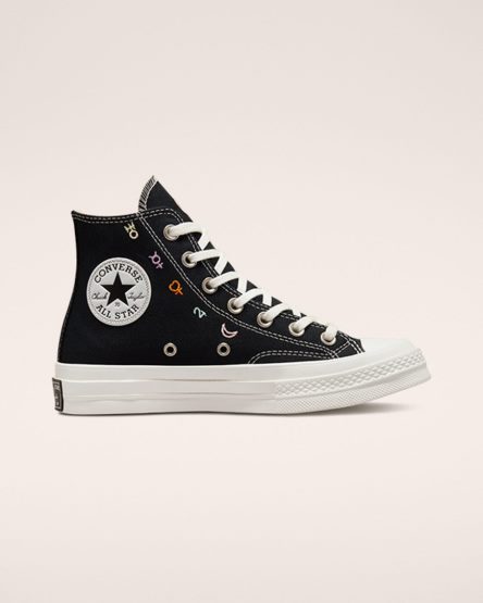 Converse Chuck 70 Mystic Symbols Høye Sko Dame Svarte Hvite | 603DZTCXG