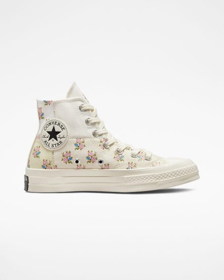Converse Chuck 70 Patchwork Floral Høye Sko Dame Beige Hvite | 486XLEOPA