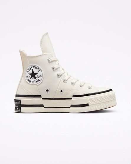 Converse Chuck 70 Plus Høye Sko Dame Beige Svarte | 805YLJPHQ