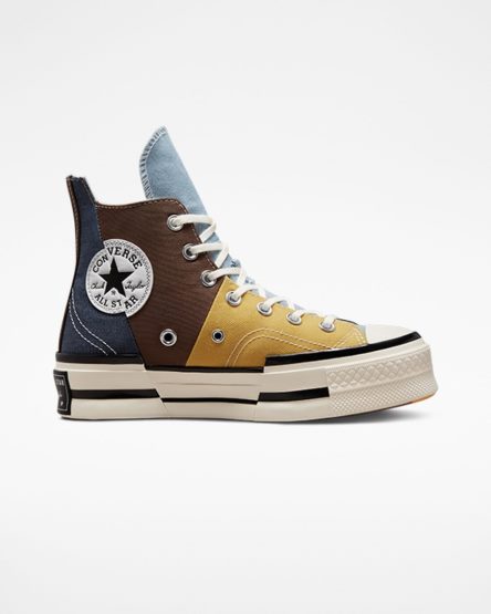 Converse Chuck 70 Plus Materiale Mashup Høye Sko Herre Brune Marineblå | 472EOWBDX