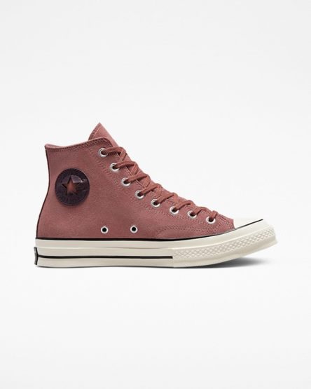 Converse Chuck 70 Semsket Skinn Høye Sko Dame Burgunder Svarte | 801MHGKRY