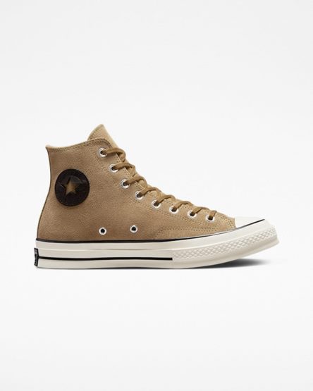 Converse Chuck 70 Semsket Skinn Høye Sko Herre Brune Svarte | 849WXKNLP
