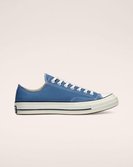 Converse Chuck 70 Vintage Canvas Lave Sko Dame Marineblå Svarte | 542YVQXCF