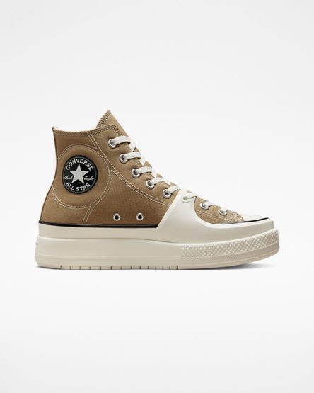 Converse Chuck Taylor All Star Construct Høye Sko Dame Khaki Svarte | 720SRCXOF