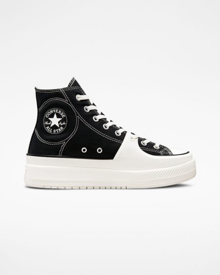 Converse Chuck Taylor All Star Construct Høye Sko Dame Svarte Hvite | 824OKCWZD