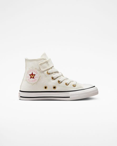 Converse Chuck Taylor All Star Easy-On Hearts Høye Sko Jente Hvite Mørke Rød | 695PJFKEU