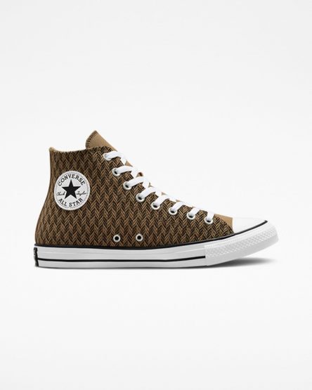 Converse Chuck Taylor All Star Herringbone Høye Sko Herre Brune Hvite | 709OJPFWH