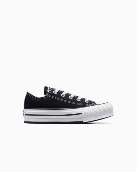 Converse Chuck Taylor All Star Lift Lave Platform Sko Jente Svarte Hvite Svarte | 203GPIAFK