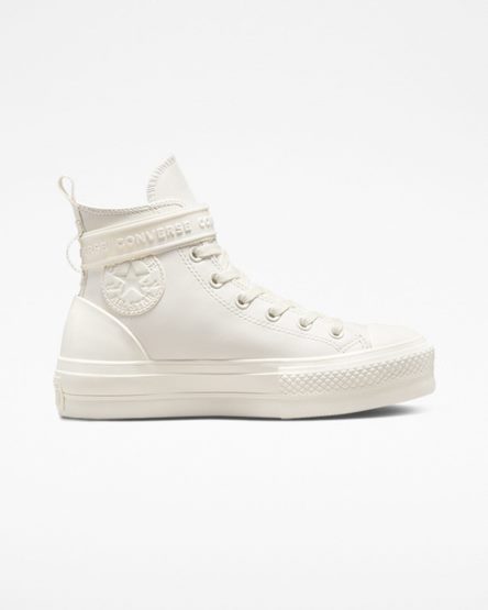 Converse Chuck Taylor All Star Lift Lær Hike Høye Platform Sko Dame Hvite | 083STYDFE