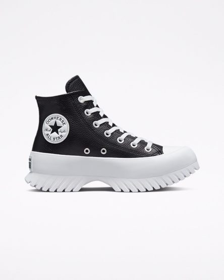Converse Chuck Taylor All Star Lugged 2.0 Lær Høye Sko Dame Svarte Hvite | 509APVKFJ