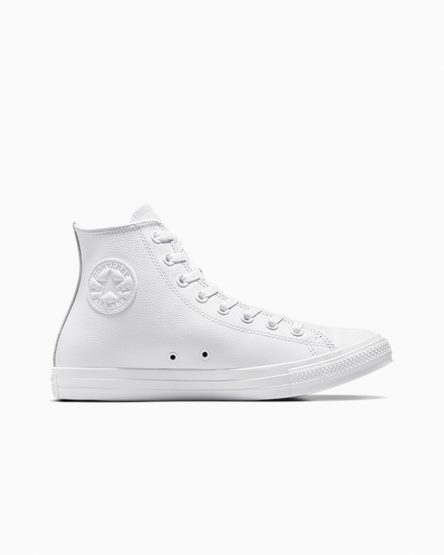 Converse Chuck Taylor All Star Lær Høye Sko Herre Hvite | 304YZXVGS