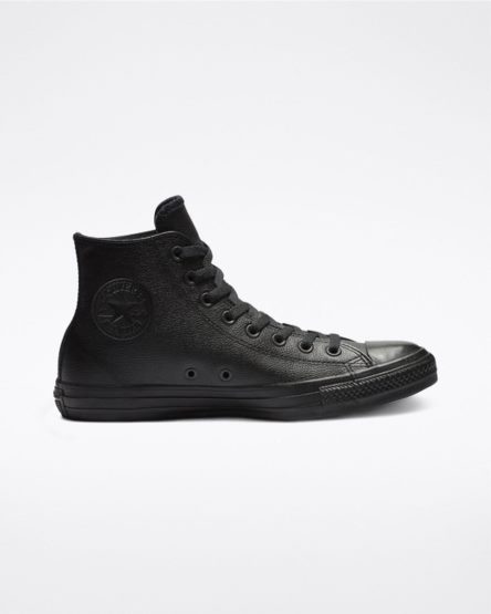 Converse Chuck Taylor All Star Lær Høye Sko Herre Svarte | 308FQKMUT
