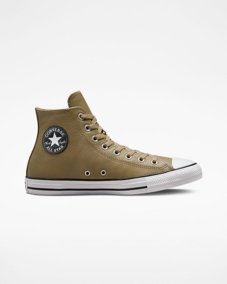 Converse Chuck Taylor All Star Lær Høye Sko Herre Khaki | 368JHSYPZ