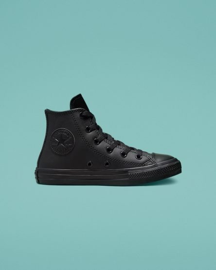 Converse Chuck Taylor All Star Lær Høye Sko Jente Svarte | 507RIJWTF