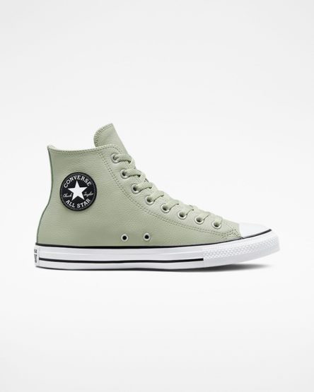 Converse Chuck Taylor All Star Lær Høye Sko Herre Olivengrønne | 851LUPSIV