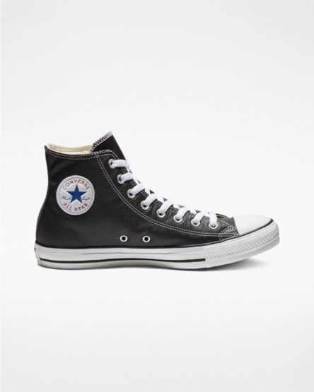 Converse Chuck Taylor All Star Lær Høye Sko Dame Svarte | 871PRZXLS