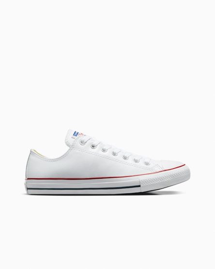 Converse Chuck Taylor All Star Lær Lave Sko Dame Hvite | 578SZBRLU