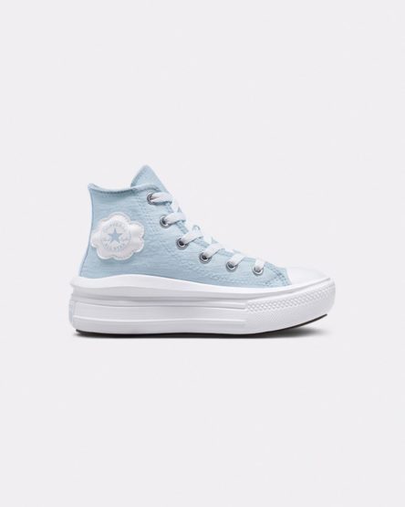 Converse Chuck Taylor All Star Move Cloud Patch Høye Platform Sko Jente Blå | 396OIWKHN