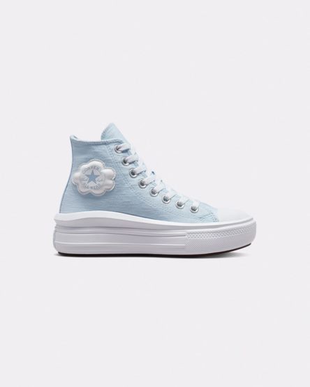 Converse Chuck Taylor All Star Move Cloud Patch Høye Platform Sko Jente Blå | 398CTYOIX