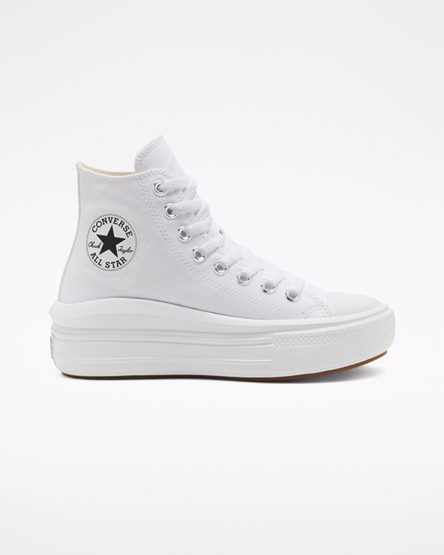 Converse Chuck Taylor All Star Move Høye Platform Sko Dame Hvite Beige Hvite Svarte | 875IWTFUX