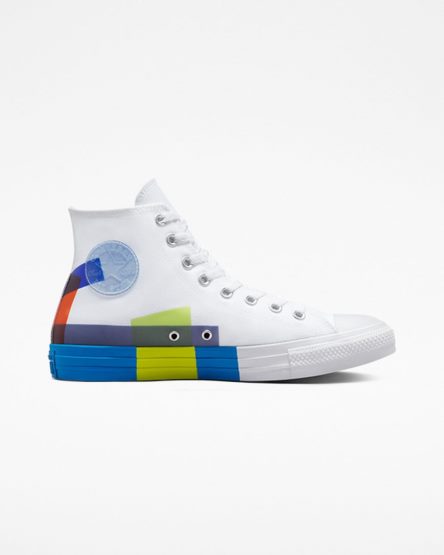 Converse Chuck Taylor All Star Space Racer Høye Sko Herre Hvite Blå Hvite | 873HUSBLT