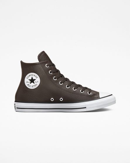 Converse Chuck Taylor All Star Tumbled Lær Høye Sko Dame Brune Hvite Svarte | 152CQLEKR