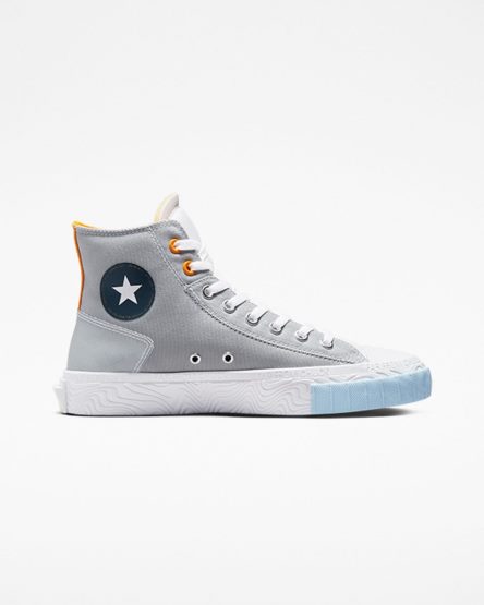 Converse Chuck Taylor Alt Star Reflective Shine Høye Sko Herre Grå Hvite Oransje | 706TMZREG