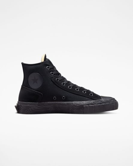 Converse Chuck Taylor Alt Star Wavy Høye Sko Dame Svarte Dyp Grå Svarte | 391UFZMAB