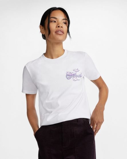 Converse Dreamer Grafiske T-Shirts Dame Hvite | 194SGEUVA