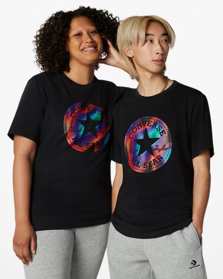 Converse Go-To Chuck Taylor Patch Heat Map Standard Fit T-Shirts Dame Svarte | 357USWHMA