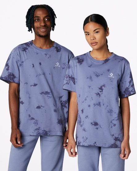 Converse Go-To Star Chevron Washed Standard Fit T-Shirts Dame Lilla | 164ZYVCPU