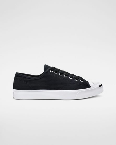 Converse Jack Purcell Canvas Lave Sko Dame Svarte Hvite Svarte | 264NLATUW