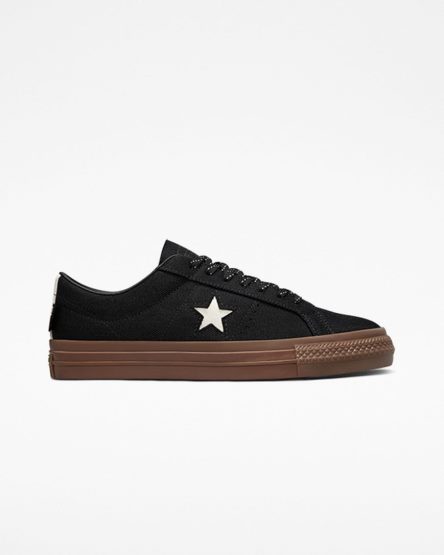Converse One Star Pro Cordura Canvas Skatesko Herre Svarte Hvite | 028PHLBOU