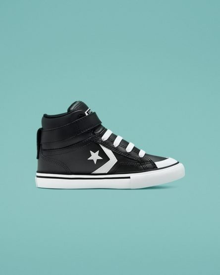Converse Pro Blaze Reima Lær Høye Sko Jente Svarte Hvite | 910TCBQZO