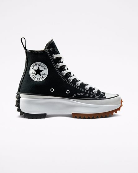 Converse Run Star Hike Høye Platform Sko Dame Svarte Hvite | 031WIKMZQ
