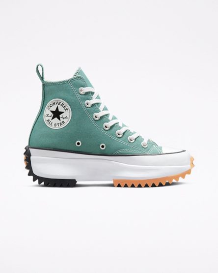 Converse Run Star Hike Høye Platform Sko Herre Grønn Svarte Hvite | 417PIDWXF