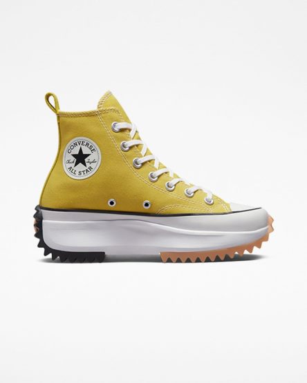 Converse Run Star Hike Høye Platform Sko Dame Sitron Svarte Hvite | 421EIGKCQ