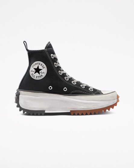 Converse Run Star Hike Smoked Canvas Høye Platform Sko Dame Svarte | 297POLHWY