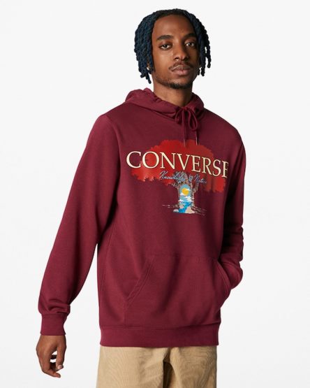 Converse Tree of Life Pullover Hettegensere Herre Mørke Rød | 624TSNJIE