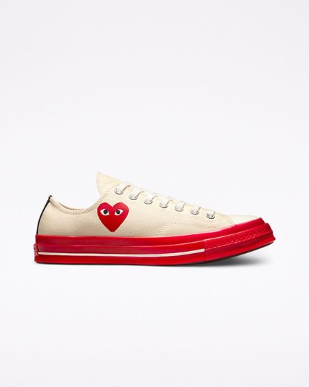 Converse x Comme des Garçons PLAY Chuck 70 Lave Sko Herre Rød | 150OAGCES