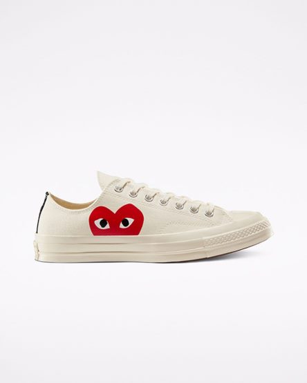 Converse x Comme des Garçons PLAY Chuck 70 Lave Sko Herre Hvite Rød | 480LGNPME