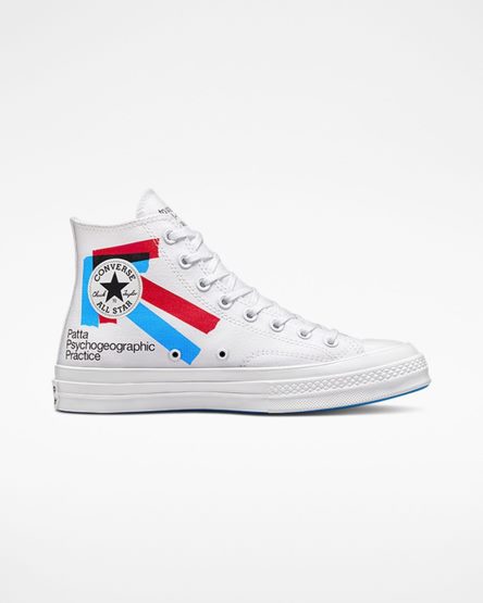 Converse x Patta x Experimental Jetset Chuck 70 Høye Sko Herre Hvite Rød Blå | 963NJWLMD
