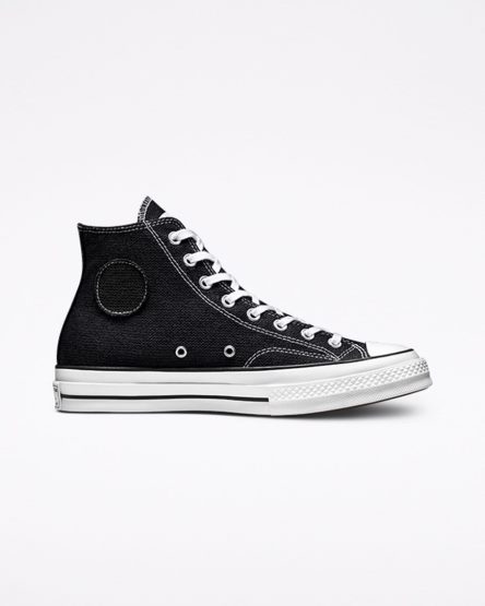 Converse x Stüssy Chuck 70 Høye Sko Dame Svarte Hvite Svarte | 407SPMLBK