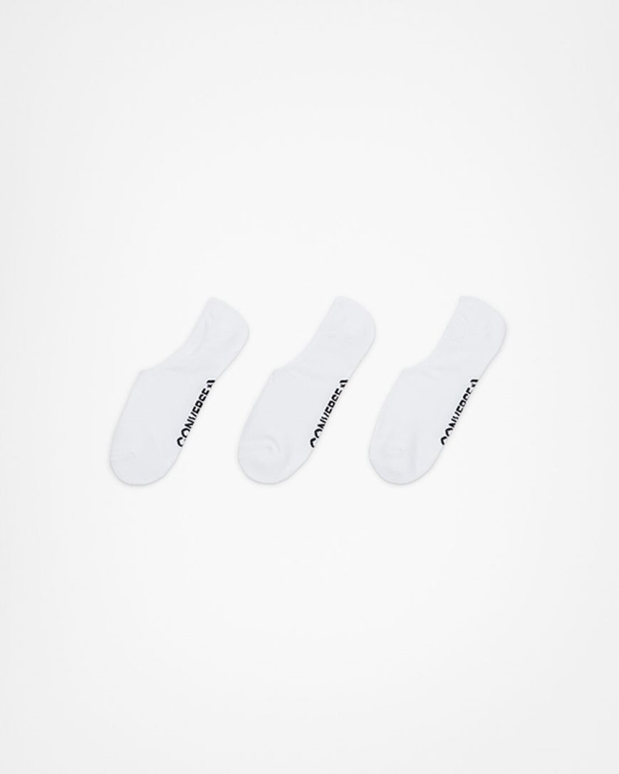 Converse 3-Pack Wordmark Ultra-Low Liner Sokker Herre Hvite | 034HPXFGO