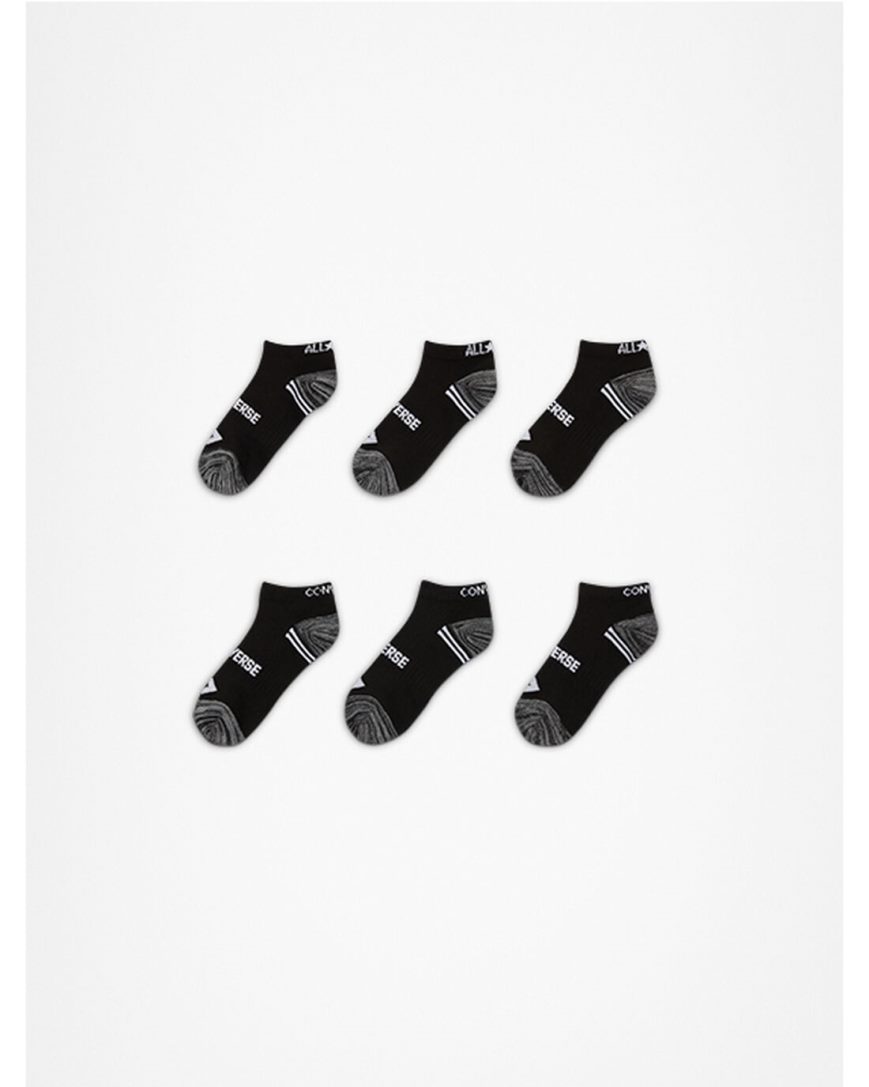 Converse 6-Pack No-Show Sokker Gutt Svarte | 498BSVHIW